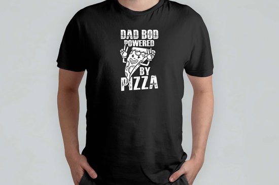 Dad Bod Powered By Pizza - T Shirt - BestDadEver - DadLife - SuperDad - DadJokes - BestePapa - PapaLeven - SuperPapa - PapaGrapjes
