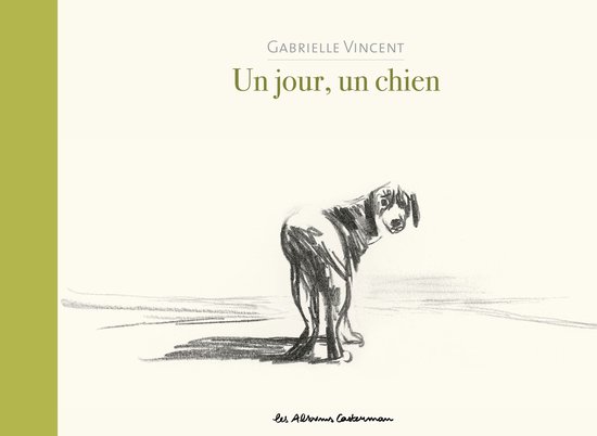 Titre : Un jour, un chien. Croquis d'un chien qui regarde ailleurs.
