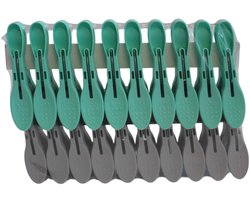 HL - Wasknijpers - Was - Knijper - 40 stuks - groen/grijs - kunststof - sterke grip.