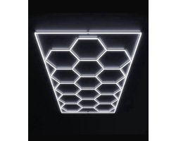 DITA Hexagon Plafond/Wand LED Verlichting – 240x45cm – 720W – 86400 Lumen – Koud Wit Licht