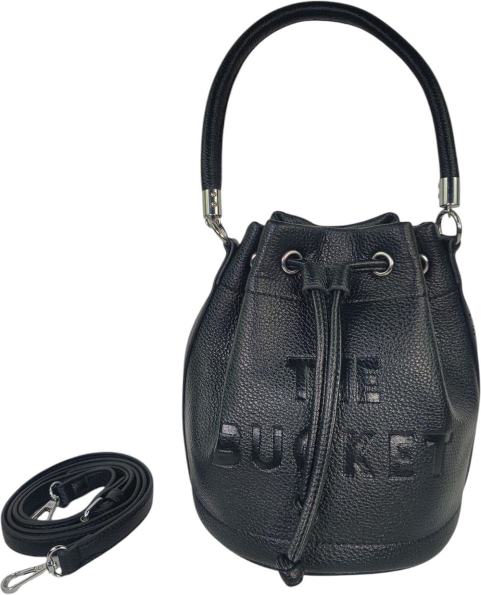 Qischa- The Bucket Bag - handtas - crossbodytas - zwart