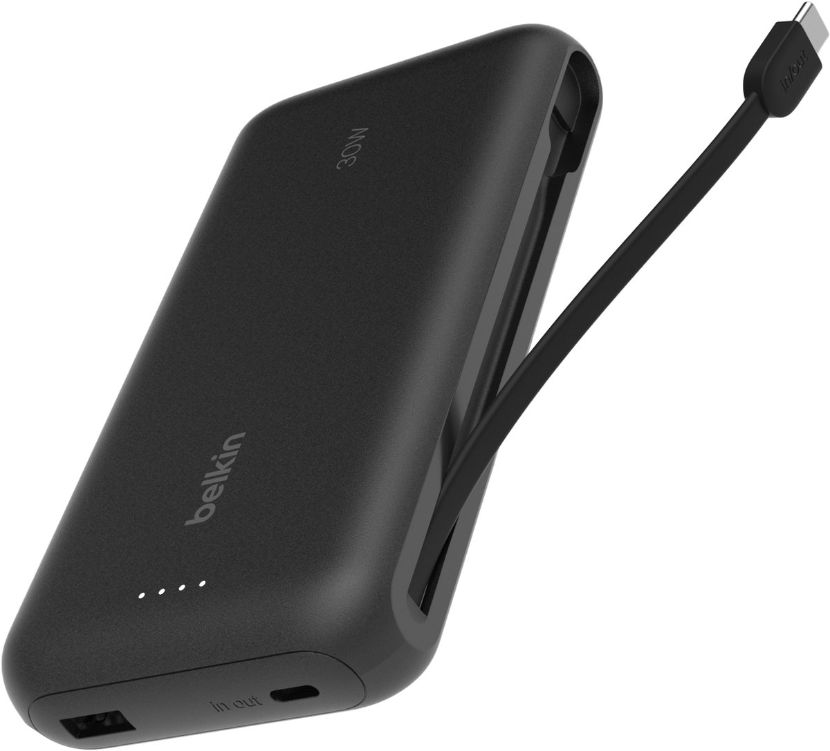 Belkin BoostCharge 20.000mAh Powerbank met Geïntegreerde USB-C Kabel - Zwart - Belkin - €34,99