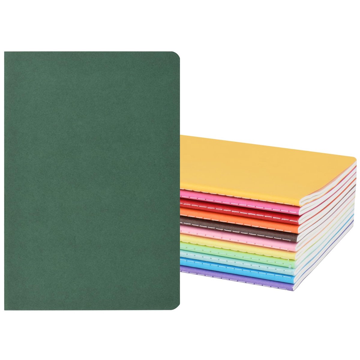 Ibenzoa® Set van 12 Gelinieerde Notitieblokken A5, Compact en Draagbaar, Perfect voor Kantoor en School