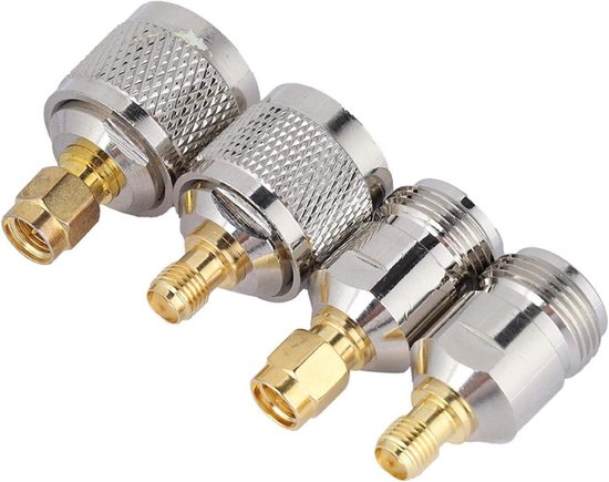 Greluma 4 stuks SMA Female naar SMA Female RF Coaxiale Adapterconnector voor Antenne, Radio, WiFi, HT