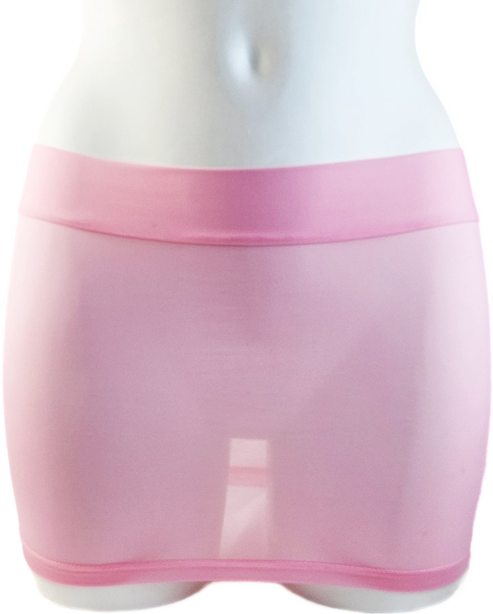 BamBella® - Mini Rok - Sexy Erotische rokje - Onesize - Doorzichtig doorschijnend stretch Roze