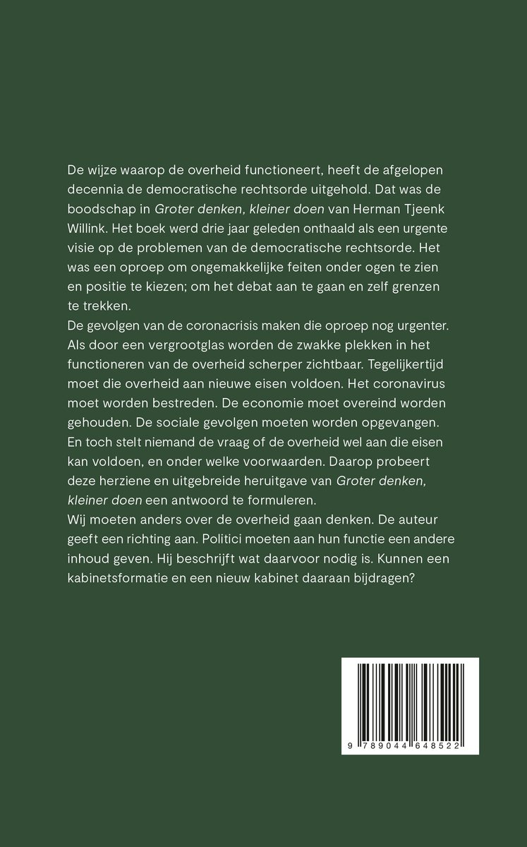 Kan de overheid crises aan? - back cover