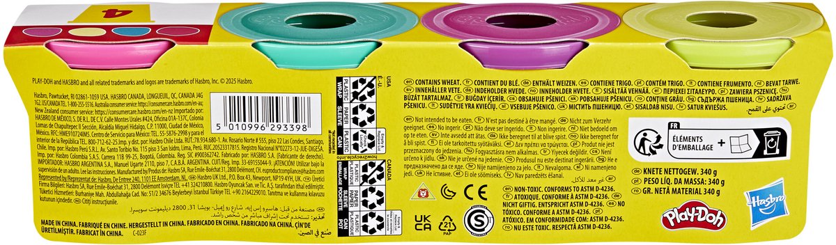 Play-Doh 4-pack Levendige kleuren - Potjes 85 gram - Boetseerklei — afbeelding 8