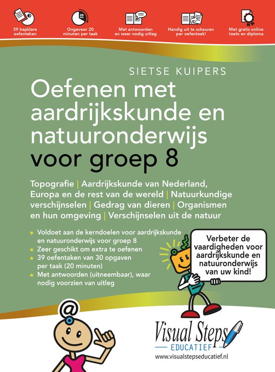 Oefenen met aardrijkskunde en natuuronderwijs voor groep 8 - cover