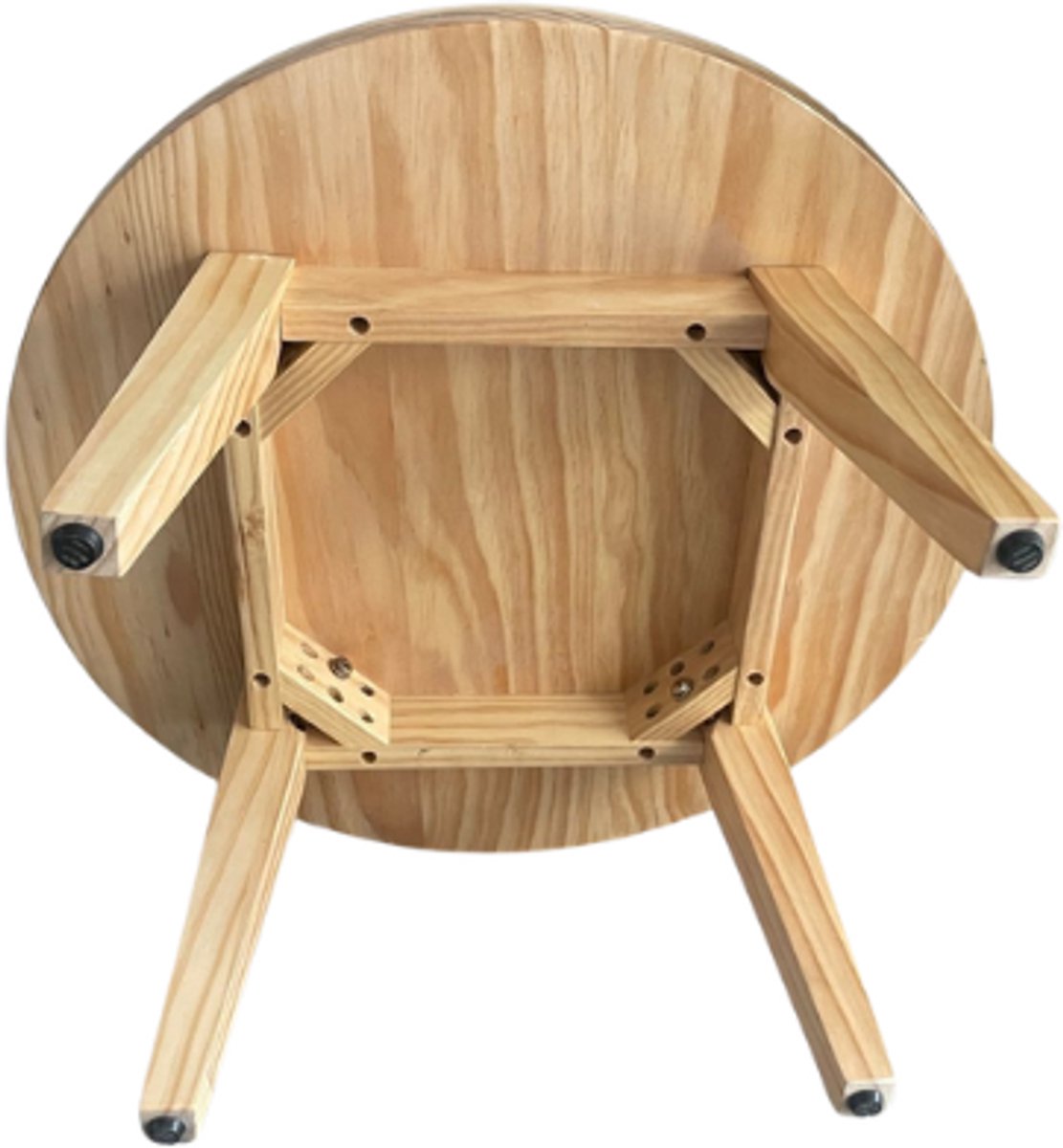Bijzettafel voor buiten - salontafel - tuintafel - hout - massief grenen - rond - Ø 60cm - voor binnen thumbnail 2
