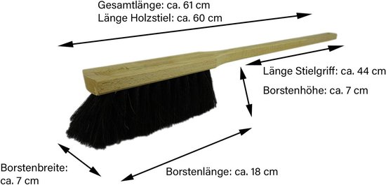 Handbezem lange steel I 60 cm I paardenhaar I sneeuwbezem auto handbezem handveger wasborstel veegmachine — afbeelding 4