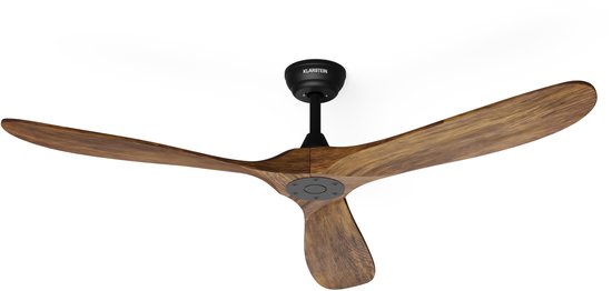 Klarstein plafondventilator 152 cm stil met DC-motor, 6 standen, smart bediening, walnoothout, zomer- en wintermodus