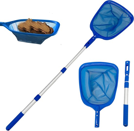 TUXUNQING Zwembadnet met telescoopsteel, afneembare steel, fijnmazig net, 14,5 cm diep net, handschepnet voor zwembad, vijver, zwembad, robuust schepnet voor efficiënte reiniging (170 cm
