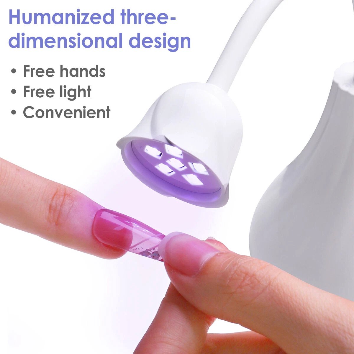 UV LED Nagellamp - UV LED Lamp Nagels - Nagellamp - Manicure - Lichtuitharding - Led Machine Nageldrogers - Nagellamp LED Mini Draagbare - verstelbaar - nail lamp - 360° Draaibaar - Nagel UV Lamp - draadloos usb - nageldroger voor gewone nagellak — cadeau in Verzorging - foto 5