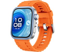 Bracelet en silicone Strap-it Classic avec boucle de fermeture - compatible avec Huawei Watch Fit 3 / Watch Fit 4 / Watch Fit 4 Pro (orange)