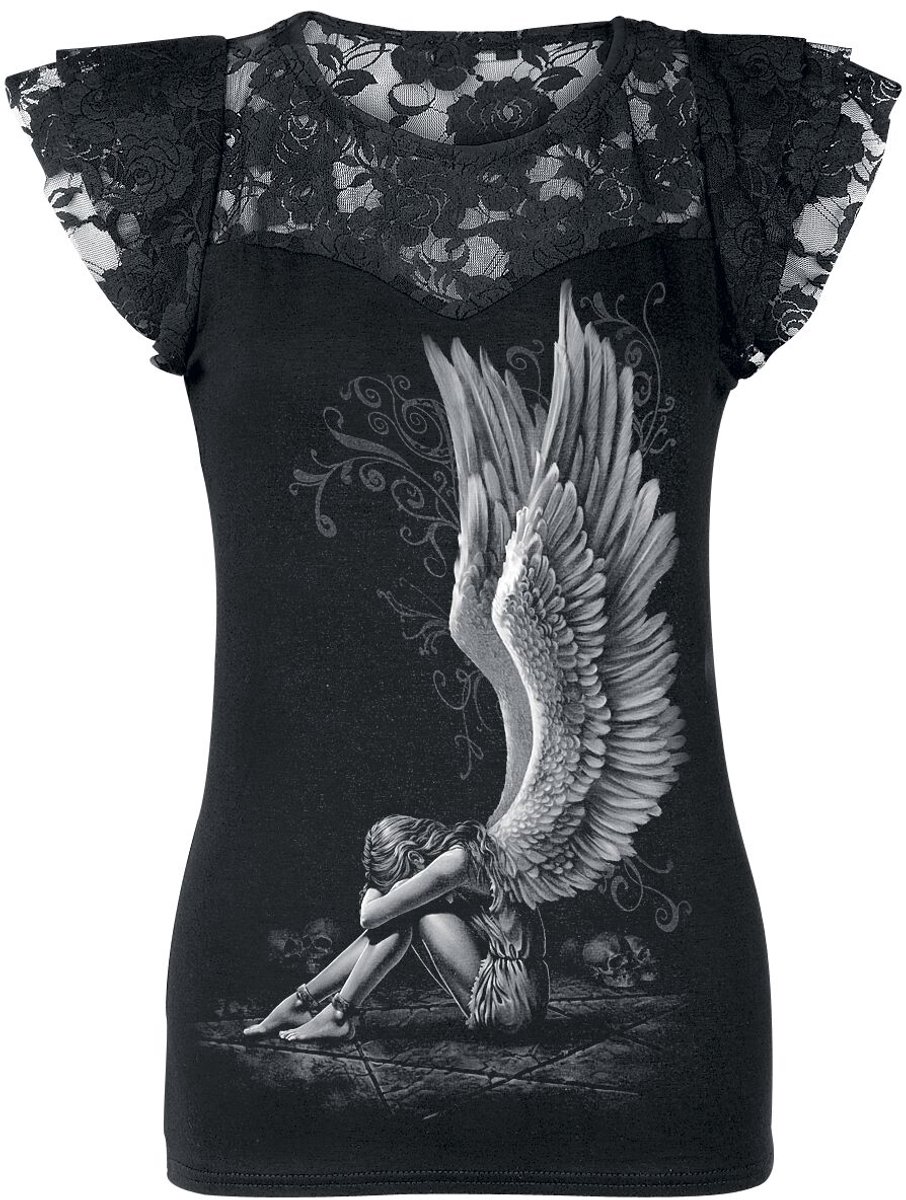 Spiral Enslaved Angel Dames T-shirt - zwart - L