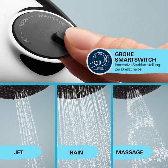 GROHE QuickFix Vitalio Comfort 110 handdouche - 3 straalsoorten - Waterbesparend - Chroom