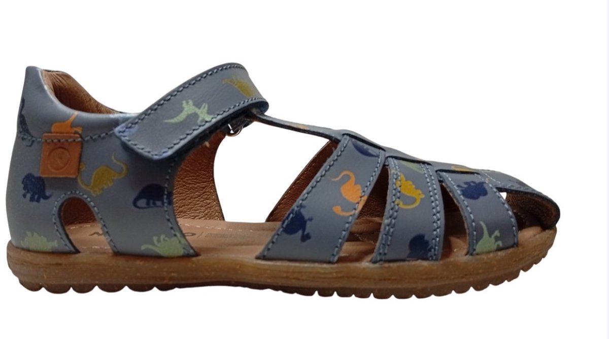 Naturino See – velcro lederen gesloten sandalen – dinosaurus Blauw