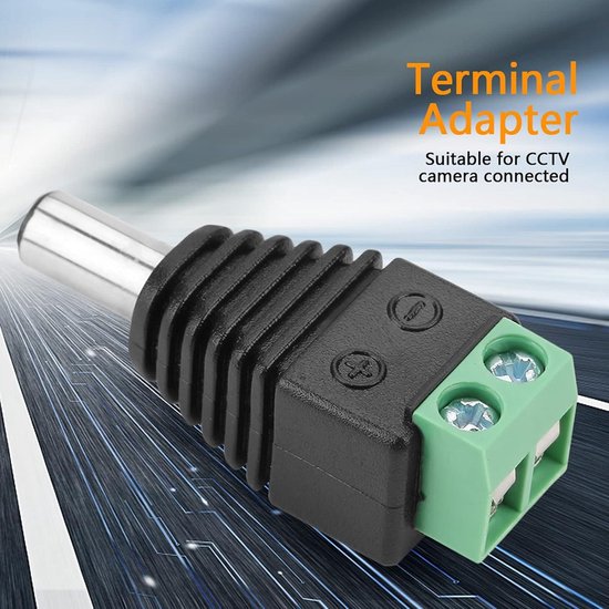10 Stks DC Power Male Plug Naar 2Pin Terminal Block Adapter - 2.1mm DC ...