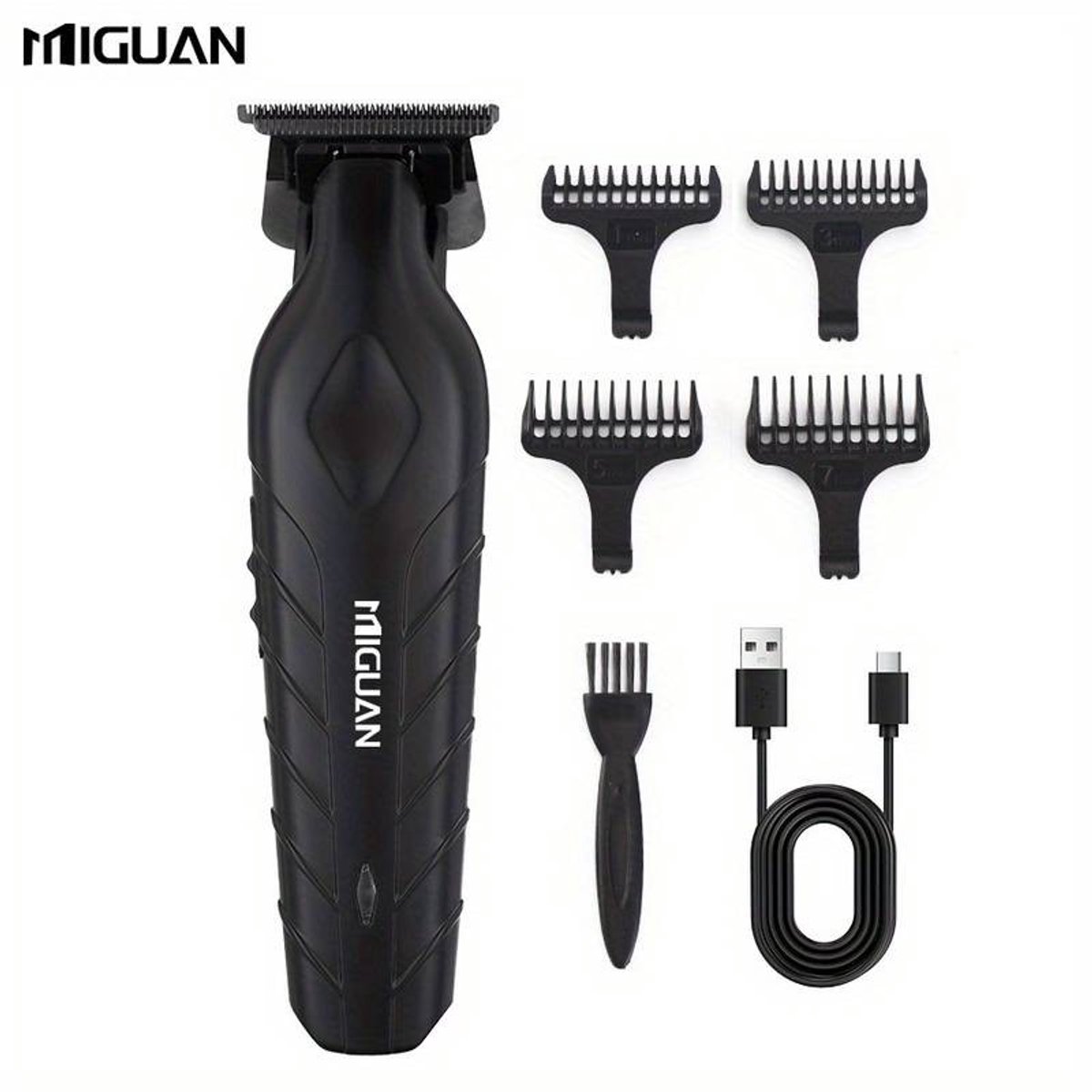 Krachtige Miguan Tondeuse - Keramische Trimmer - Usb-Oplaadbare Scheerapparaat voor Gezichtshaar, Hoofdhaar en Lichaamshaar - Perfecte Lichaamshaar Verzorging - Lichtgewicht maar krachtig - Kleur: Zwart