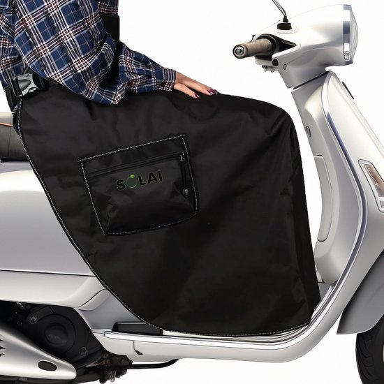 Solai - Beenkleed Scooter - Extra lang - Waterdicht en Winddicht - Beenwarmer - Universeel Scooter Deken - Geschikt voor Scootmobiel - Beenhoes met twee zakken - Zwart