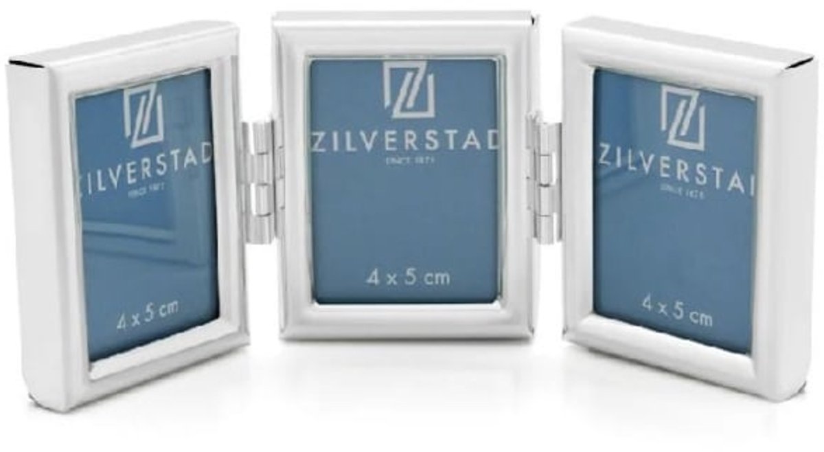 Fotolijst - Trio Pasfotolijstje - glanzend - 4x5cm - Zilver