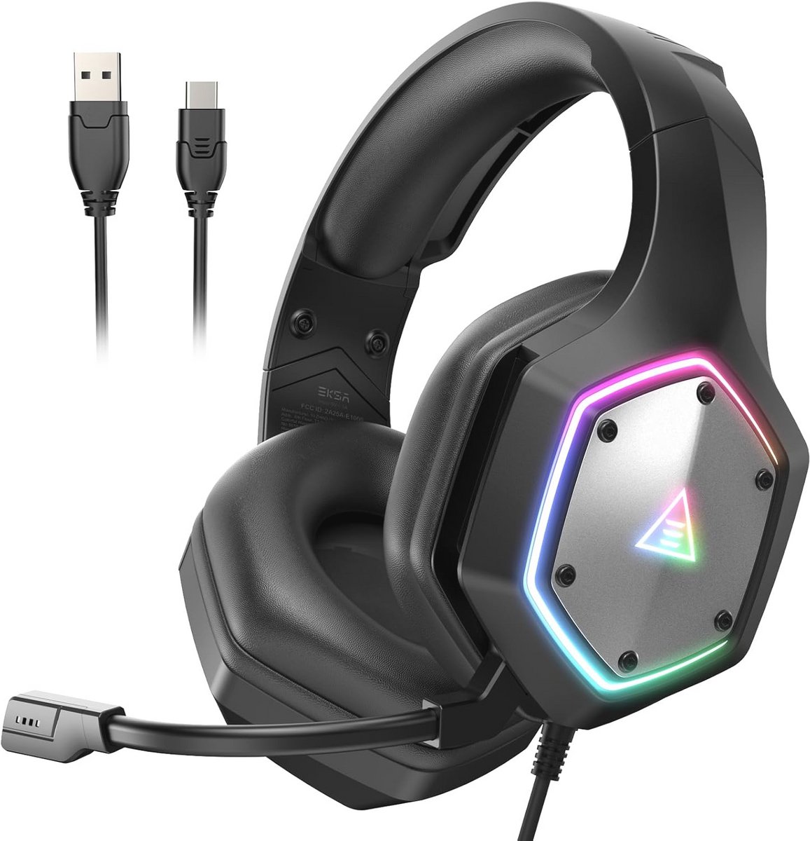 Gaming Headset met 7.1 Surround Geluid & RGB Verlichting - Geschikt voor PC, PS4, PS5, Mac