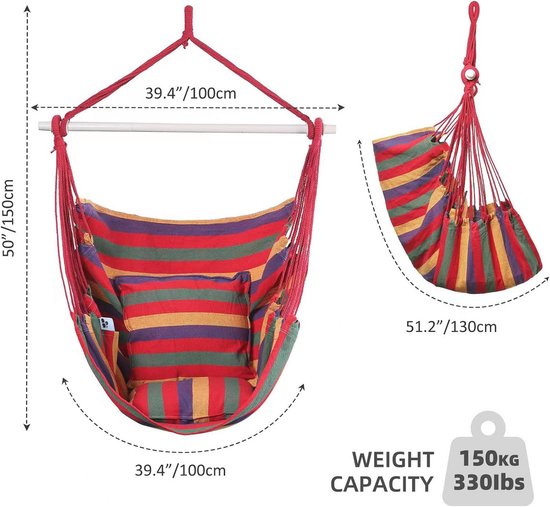 Schommelstoelkussen Set - 160x48x8 Cm, Zacht PP-katoen, Met Bevestigingsbanden, Geschikt Voor Binnen En Buiten, B-kleur