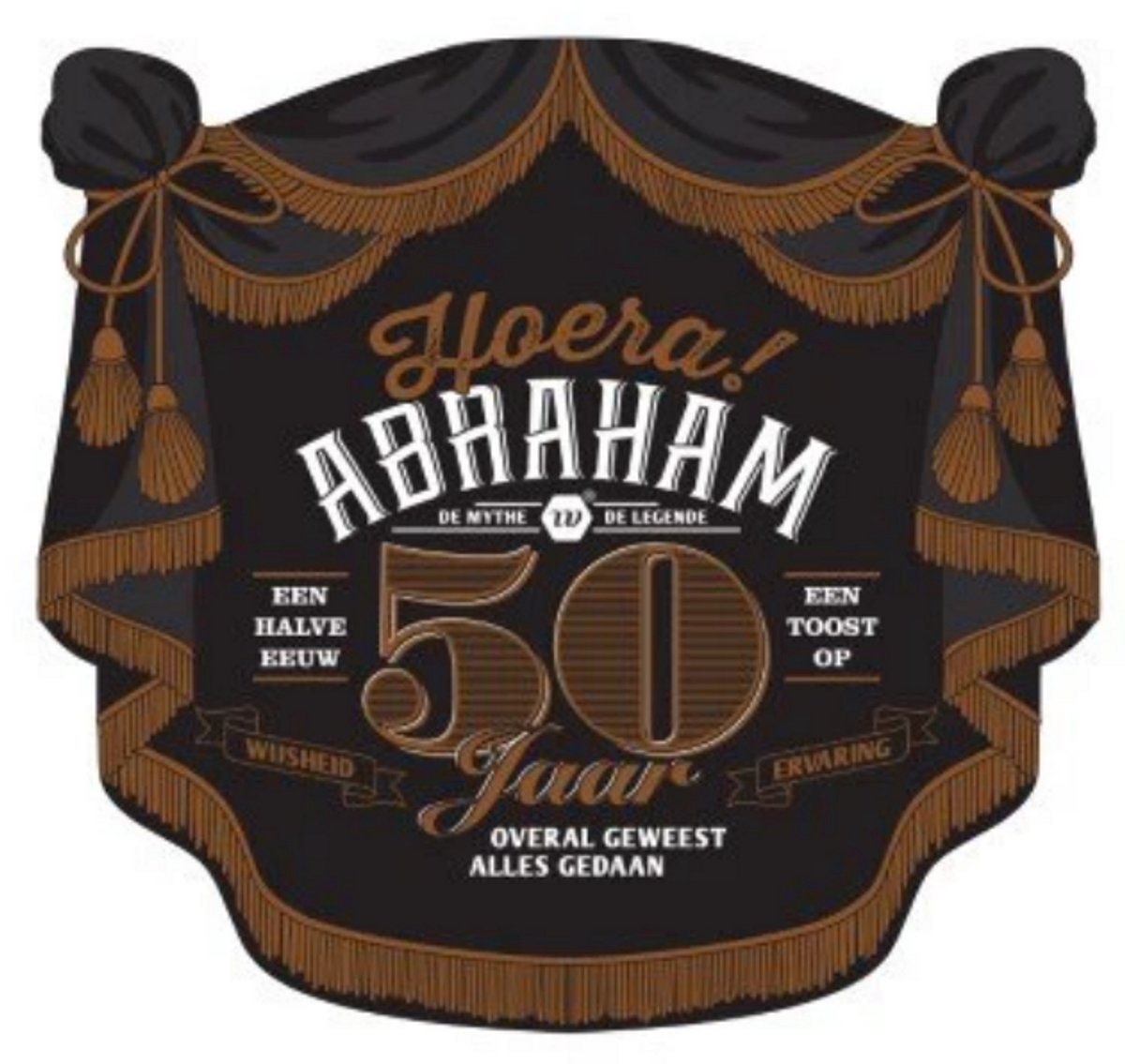 Huldeschild Muurdecoratie - Abraham 50 - Zwart-Rosé Goud