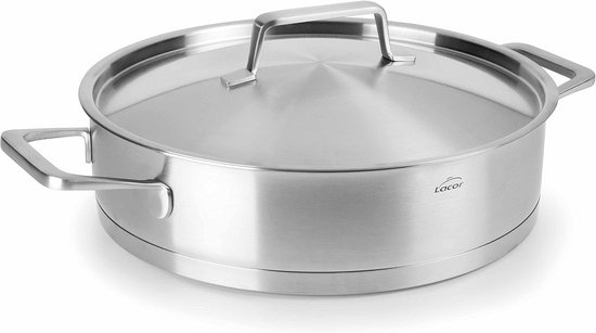 Ibili Braadpan Noah met deksel 22 cm van roestvrij staal/metaal