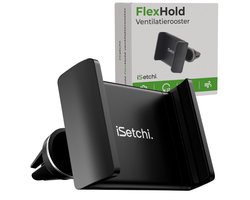 iSetchi Telefoonhouder Auto - Ventilatierooster - Uitschuifbaar Design - Universele GSM Houder - Autohouder Mobiel - Telefoonhouders Auto Ventilatie - Auto Accessoires - Zwart