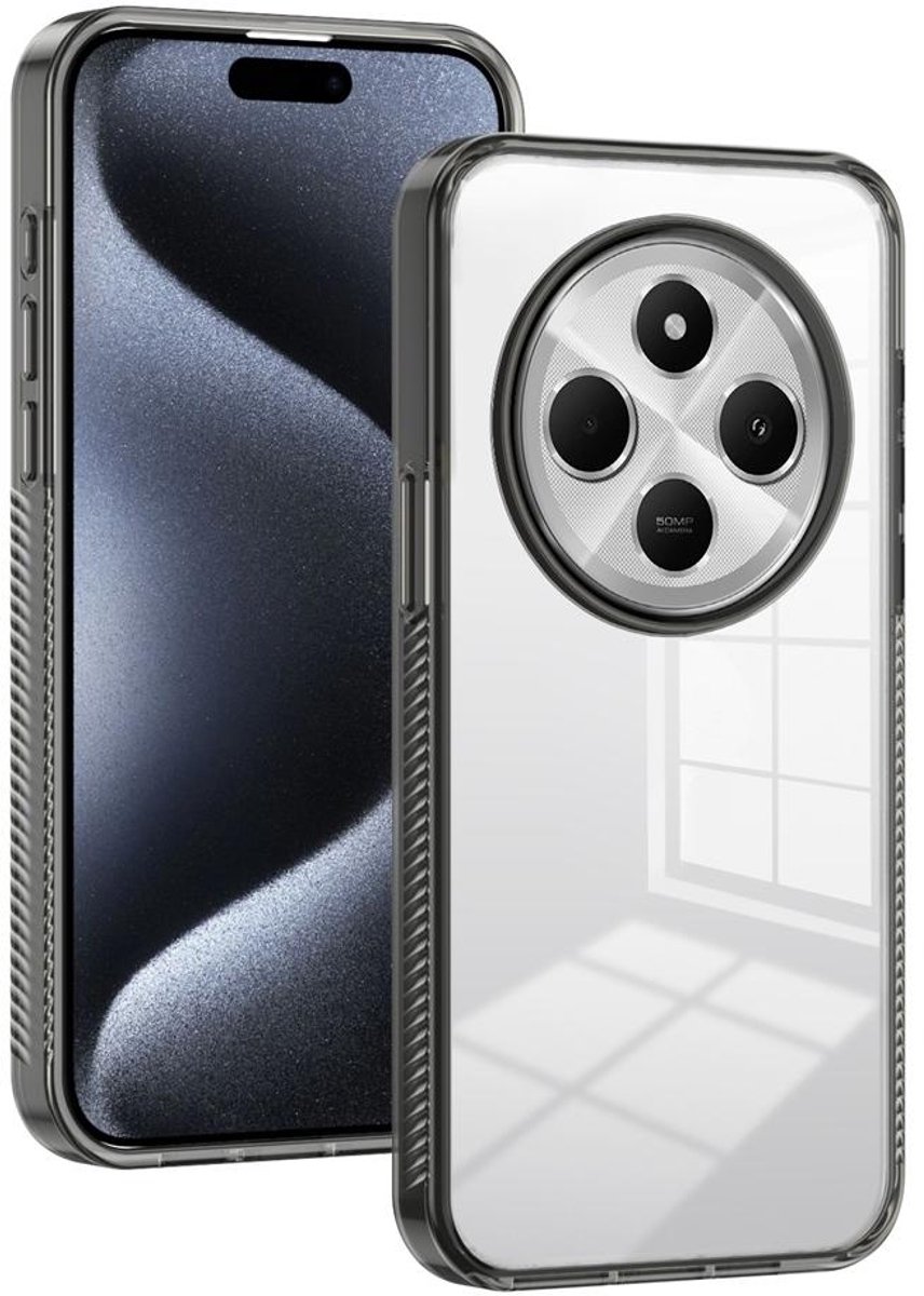 Mobigear Hoesje geschikt voor Xiaomi Redmi 14C Telefoonhoesje Hardcase | Mobigear Crystal Backcover | Redmi 14C Case | Back Cover - Zwart