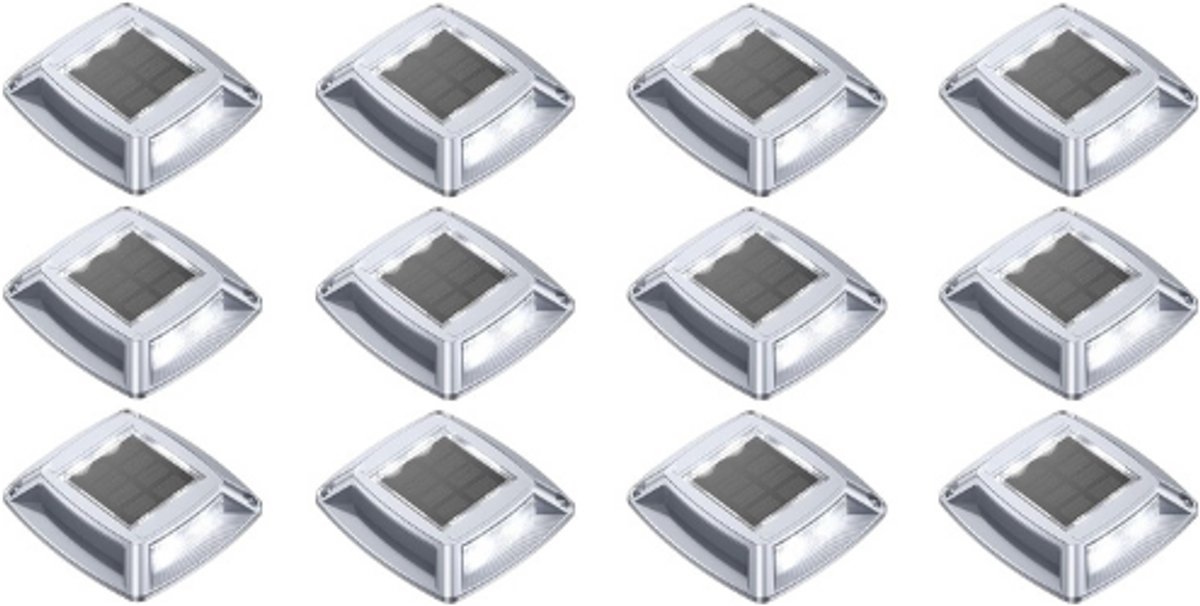 Zonnepadverlichting Set Van 12 - IP68 Waterdichte Buitenlampen Op Zonne-energie - 24 Lumen