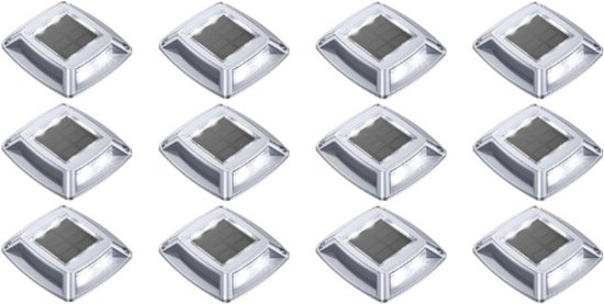 Set van 12 IP68 zonnepadlampen 24 lumen
