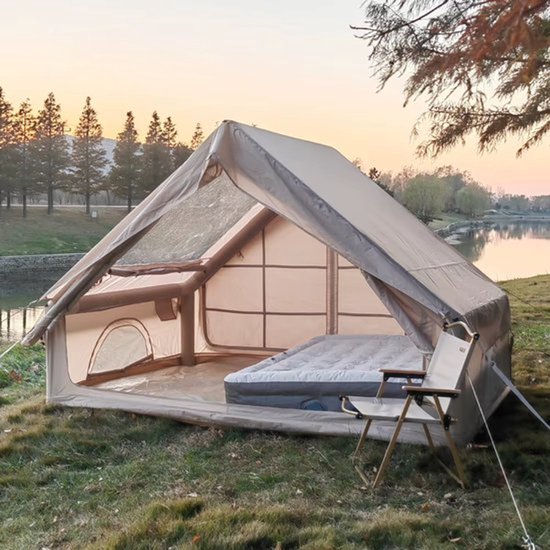 Tourus - Camping Tent - Opblaasbare Tent - 4 Personen - Glamping Tent - Luxe Kampeertent - Wind en Waterdicht - Grote Tent - Opblaasbaar - 288x203x195cm - Inclusief Bevestigingsmateriaal - Complete Set van Tourus — afbeelding 2
