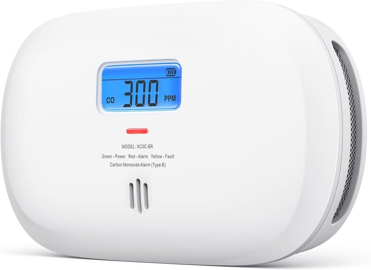 Koolmonoxidemelder met Digitale Display en Batterijvoeding - Draagbare CO Detector voor Thuis