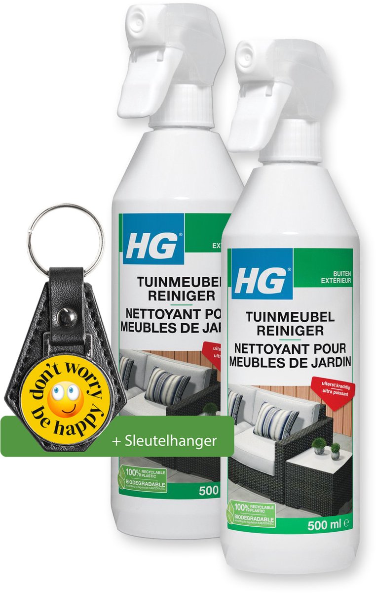 HG tuinmeubel 'kracht' reiniger - 500 ml - 2 Stuks - inclusief sleutelhanger