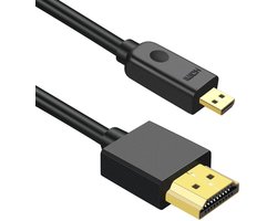 HDMI naar Micro HDMI 4K 18Gbps video adapter connector kabel - voor o.a. laptop en monitor - 100 CM - zwart