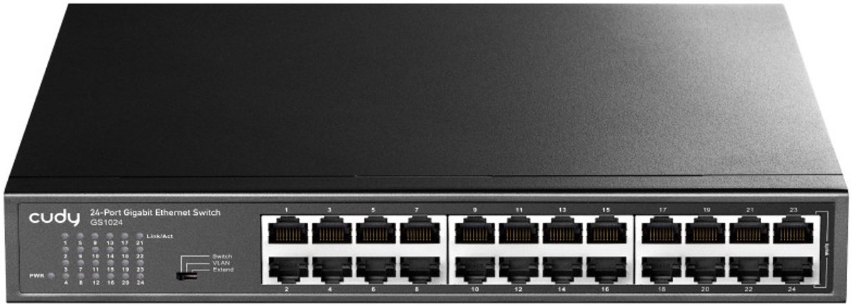 Cudy GS1024 netwerk-switch Gigabit Ethernet (10/100/1000) Zwart - 24-Port - Gigabit Metalen Switch
