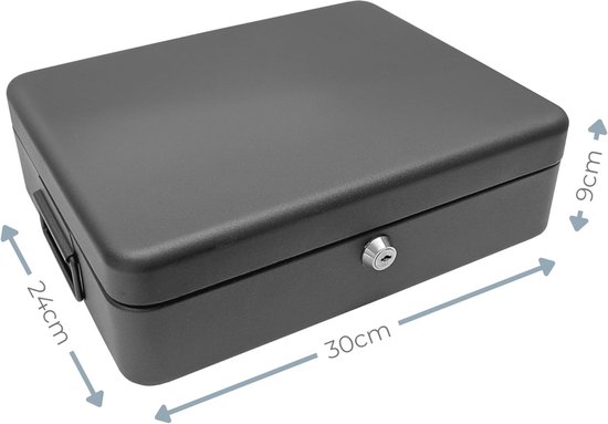 Cash Box - Draagbare metalen geldorganizer, veilige