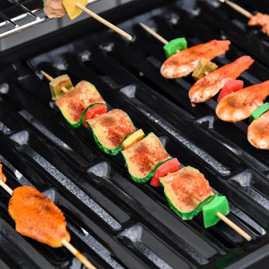 Gasbarbecue - Gasbarbecue en grill - 7 Branders - Met thermometer en mobiele grill - Zwart van Quteax. — afbeelding 4