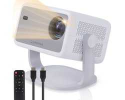 Lumina® Stellar Beamer 2025 - 4K Ultra HD - Automatisch Scherp- en Rechtstellen - Alles-in-één Smart TV Projector - Voor iOS & Android - Wit