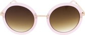 Icon Eyewear Zonnebril ROSE - Transparant roze montuur - Bruine glazen