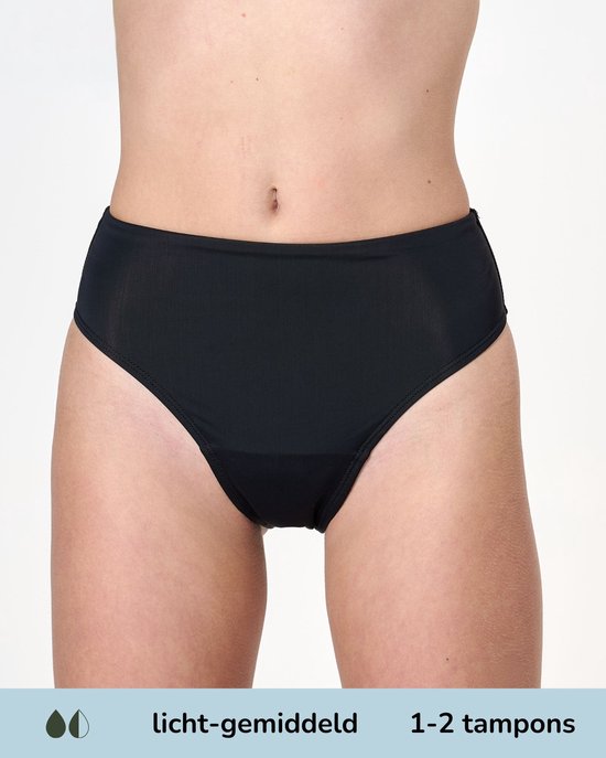 Maillots de bain menstruations et incontinence Moodies - Bas de bikini menstruel - Cheeky - soufflet léger - Zwart - taille M - Sous-vêtements menstruels
