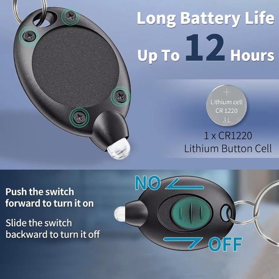 Mini lampe torche LED, Lampe de poche 900LM, Torche porte-clés EDC avec