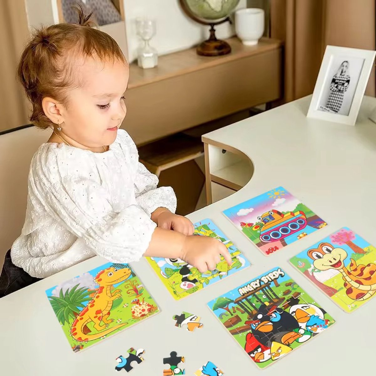 Puzzel - 5 Legpuzzel - Houten puzzel - Speelgoed 1 jaar - 2 jaar - 3 jaar en ouder - Vormenpuzzel - Educatief speelgoed - Kinderpuzzel - 20 Stukjes — afbeelding 4