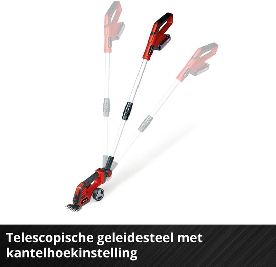 Einhell Accu Gras-/Heggenschaar GE-CG 18/100 Li T Kit - Power X-Change - 18 V/Li-ion - Knipbreedte grasschaar: 10 cm - Snoeibreedte heggenschaar: 20 cm - Incl. 2.5 Ah Accu en 1x lader van Merkloos	 — afbeelding 4