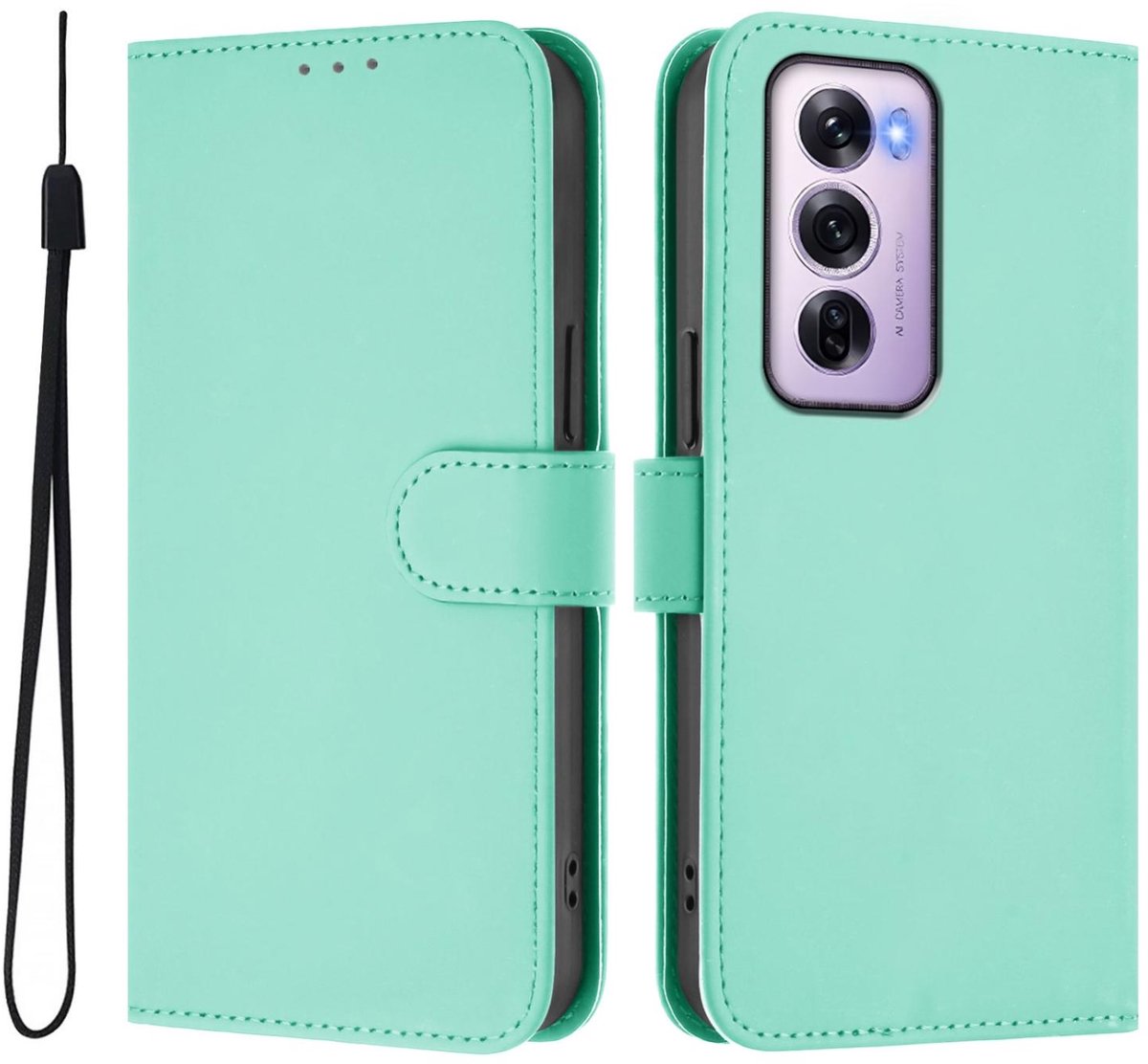 Mobigear Telefoonhoesje geschikt voor OPPO Reno 12 Pro Hoesje | Mobigear Urban Wallet Bookcase Portemonnee | Pasjeshouder voor 3 Pasjes | Telefoonhoesje voor Pinpas / OV Kaart / Rijbewijs - Groen