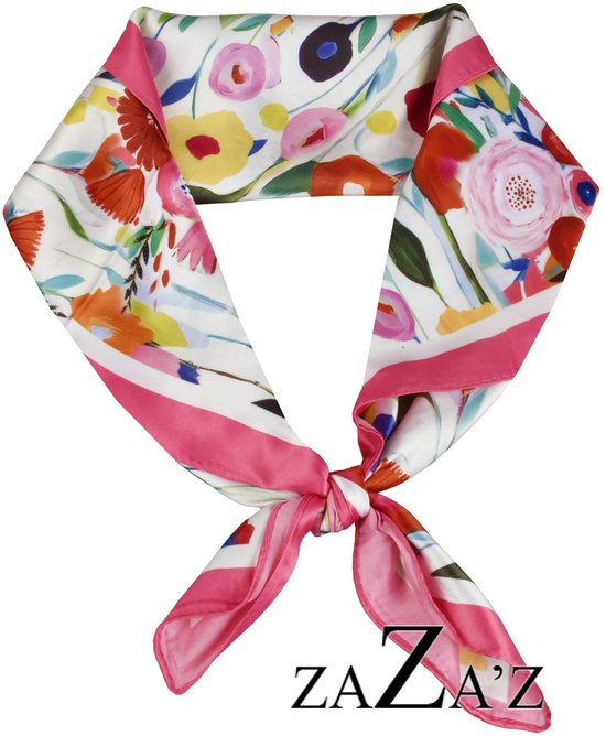 ZGGZHeim 4 stuks smalle halsdoek voor dames, modieuze satijnen doek voor handtassen, haren en hals, blauw, 1075