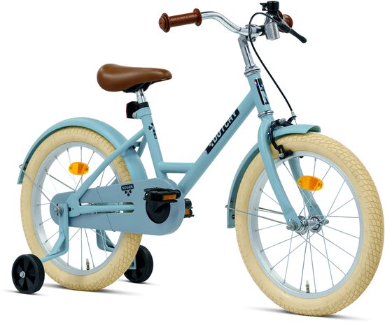Nogan Dutchy Kinderfiets 18 Inch - Met Zijwieltjes - Verstelbaar Stuur & Zadel - Terugtraprem & V-Brake - Blauw van Nogan — afbeelding 2