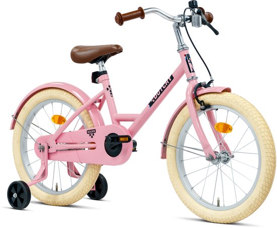 Nogan Dutchy Kinderfiets 18 Inch - Met Zijwieltjes - Verstelbaar Stuur & Zadel - Terugtraprem & V-Brake - Glans Roze van Nogan — afbeelding 3